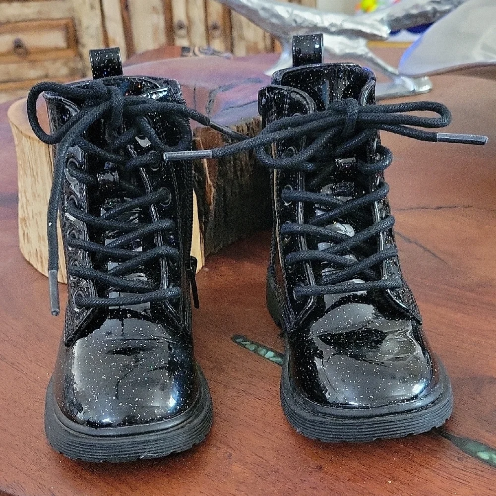 Madden Girl Sparkly Black Kids Boots - Picture 2 of 11